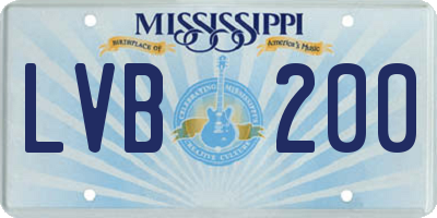 MS license plate LVB200