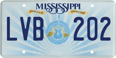 MS license plate LVB202