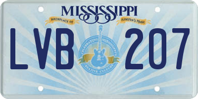 MS license plate LVB207