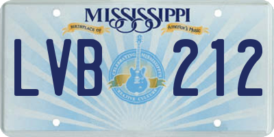 MS license plate LVB212