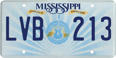 MS license plate LVB213