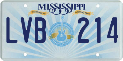MS license plate LVB214