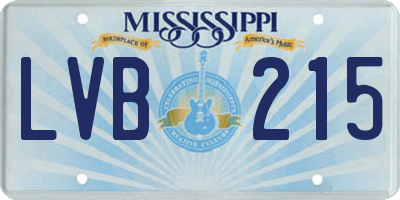 MS license plate LVB215
