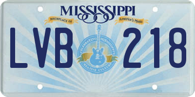 MS license plate LVB218