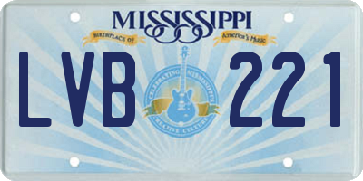 MS license plate LVB221