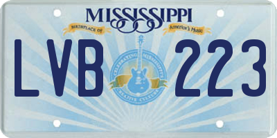 MS license plate LVB223