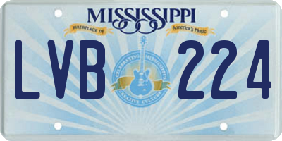 MS license plate LVB224