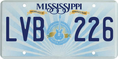 MS license plate LVB226