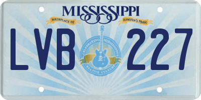MS license plate LVB227