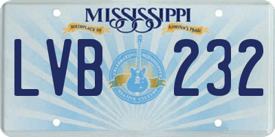 MS license plate LVB232