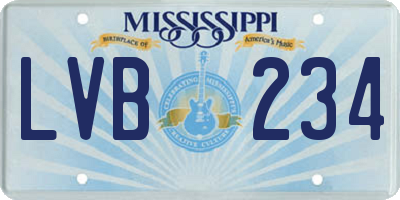 MS license plate LVB234