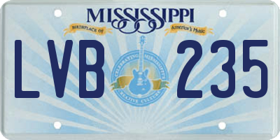 MS license plate LVB235