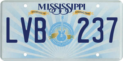 MS license plate LVB237