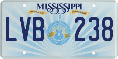 MS license plate LVB238