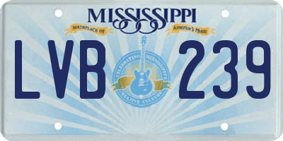 MS license plate LVB239