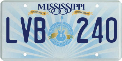 MS license plate LVB240