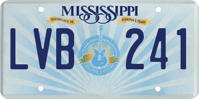 MS license plate LVB241