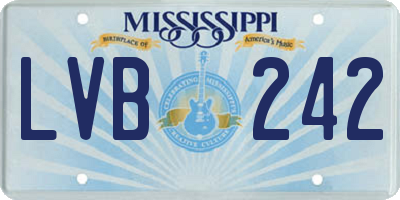 MS license plate LVB242
