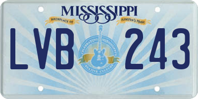 MS license plate LVB243