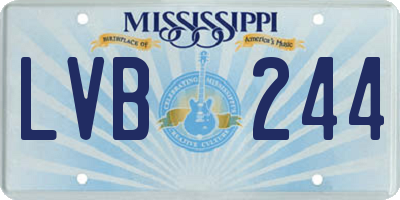 MS license plate LVB244