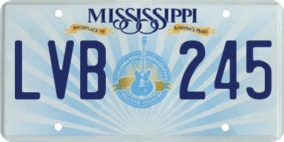 MS license plate LVB245