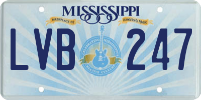MS license plate LVB247