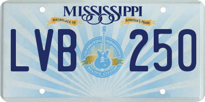 MS license plate LVB250