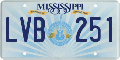 MS license plate LVB251