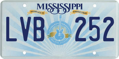 MS license plate LVB252