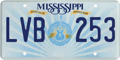 MS license plate LVB253