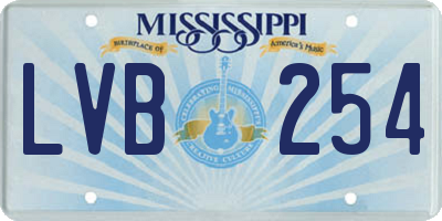 MS license plate LVB254