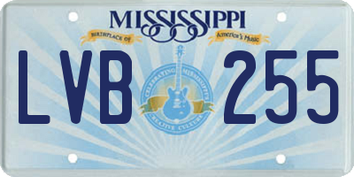 MS license plate LVB255