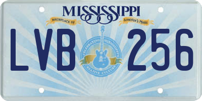 MS license plate LVB256
