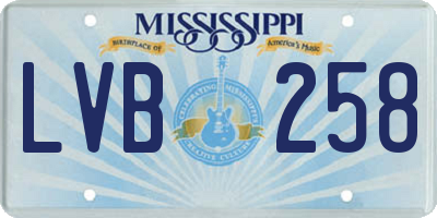 MS license plate LVB258