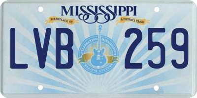 MS license plate LVB259