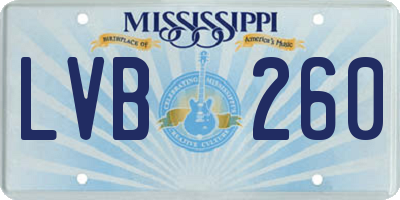 MS license plate LVB260