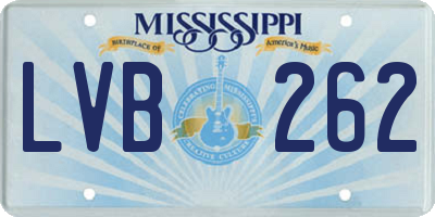MS license plate LVB262