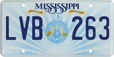 MS license plate LVB263