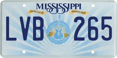 MS license plate LVB265
