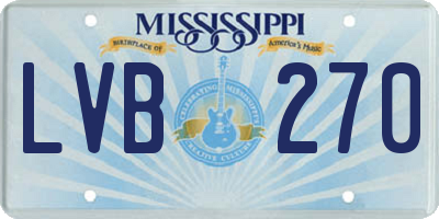 MS license plate LVB270