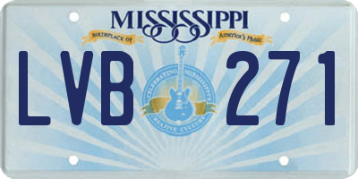 MS license plate LVB271