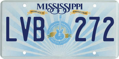 MS license plate LVB272