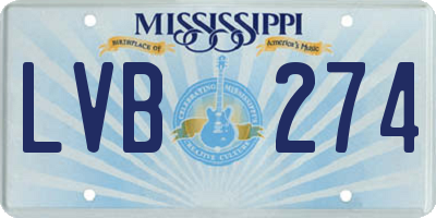 MS license plate LVB274