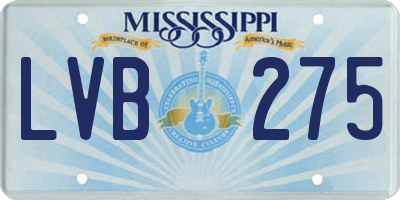 MS license plate LVB275