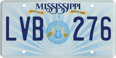 MS license plate LVB276