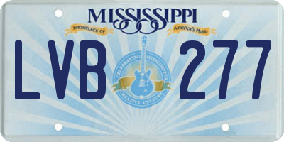 MS license plate LVB277