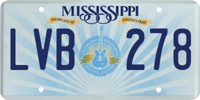 MS license plate LVB278