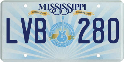 MS license plate LVB280