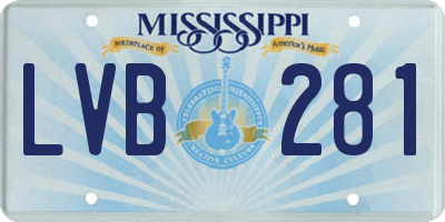 MS license plate LVB281