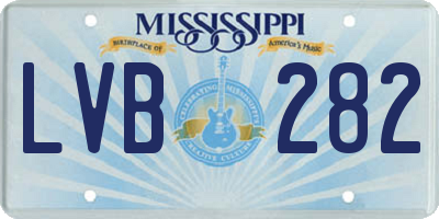 MS license plate LVB282